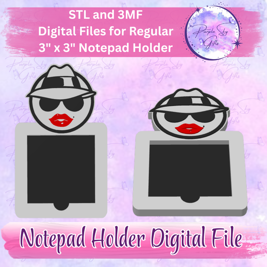 Lowrider Chola Woman Notepad Holder Digital STL and 3MF Files