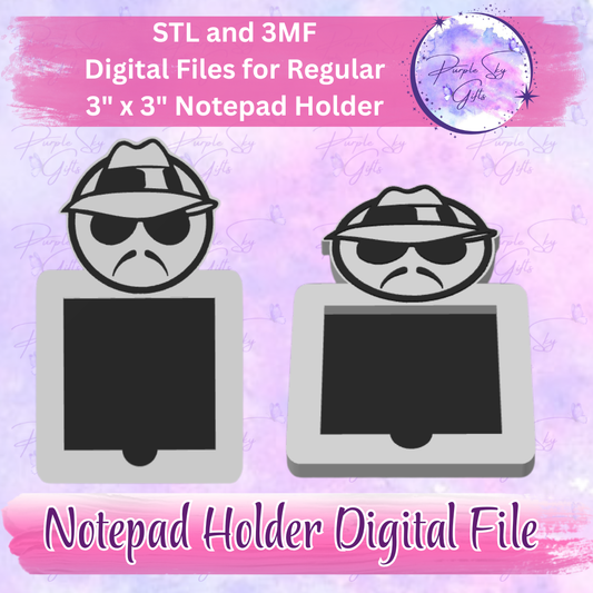 Lowrider Cholo Man Notepad Holder Digital STL and 3MF Files