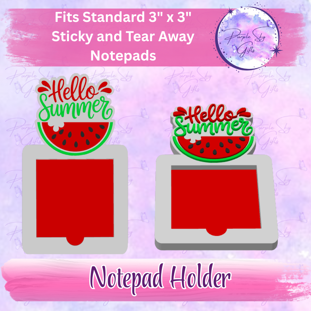 Hello Summer Watermelon 3"x3" Sticky/Tear Away Notes Notepad Holders