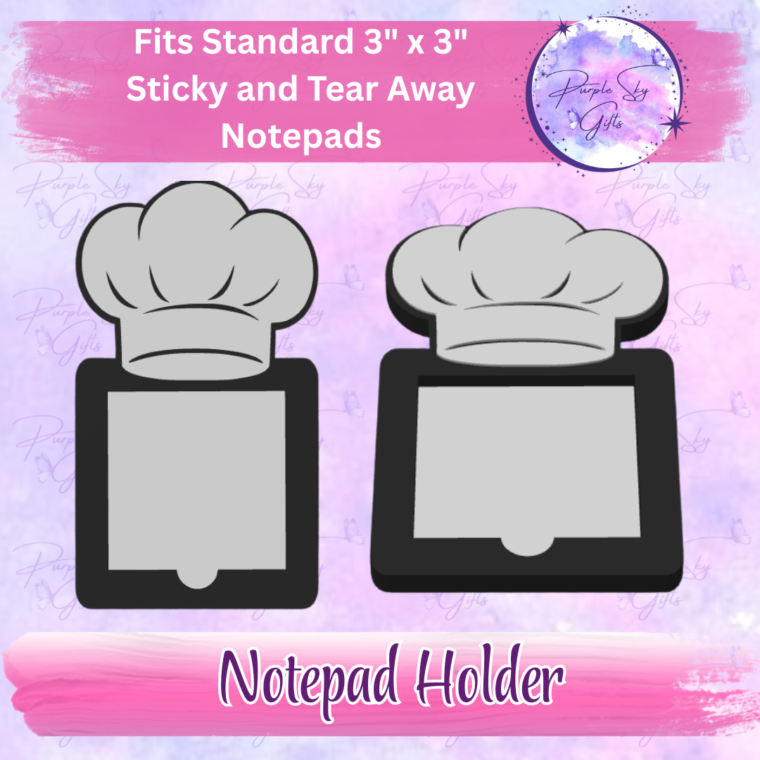Chef's Hat 3"x3" Sticky/Tear Away Notes Notepad Holders