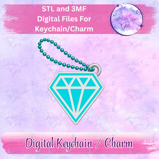 Diamond Keychain/Charm STL and 3MF Files