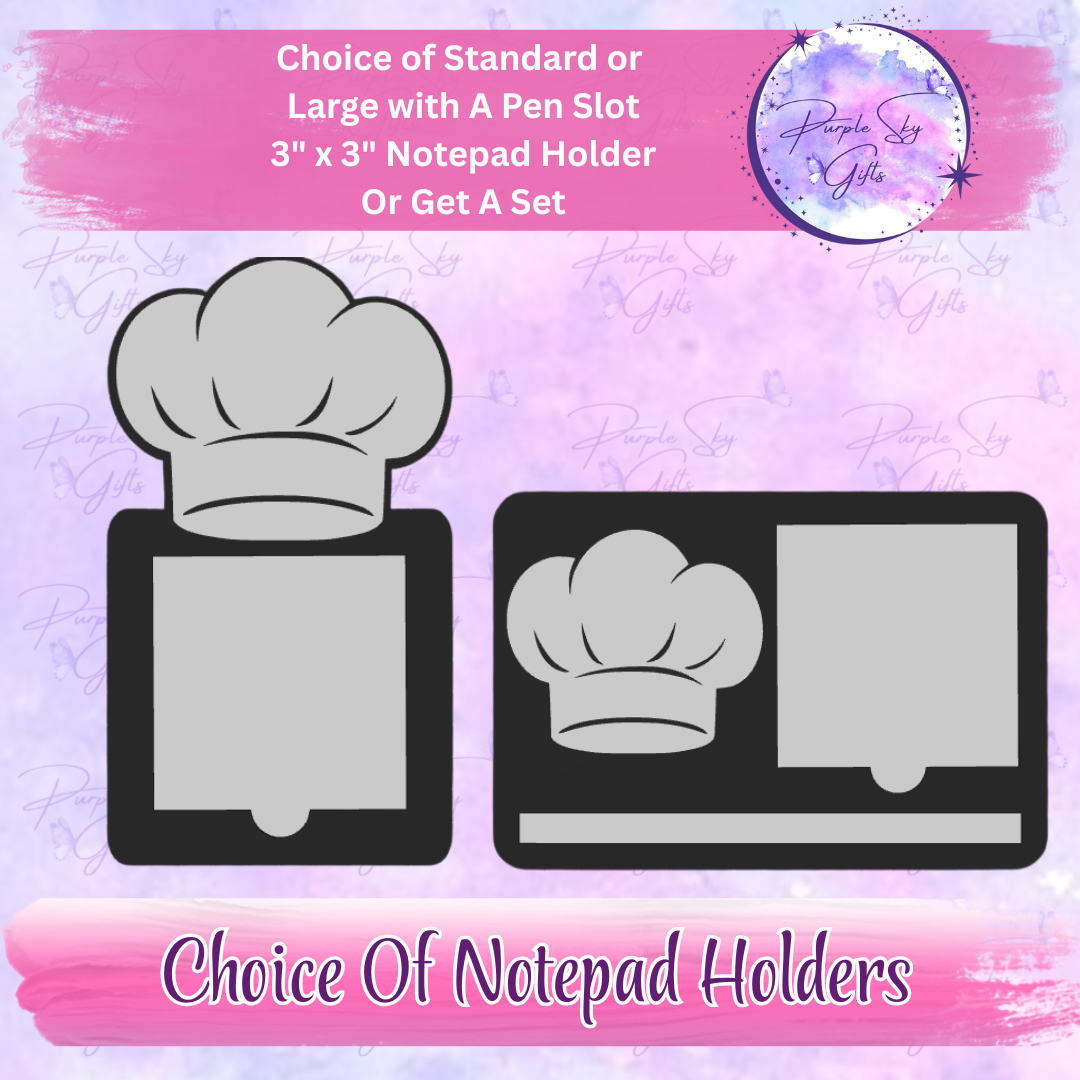 Chef's Hat 3"x3" Sticky/Tear Away Notes Notepad Holders