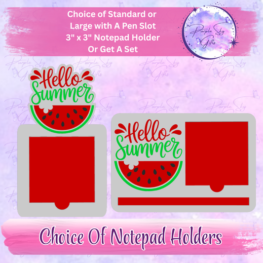 Hello Summer Watermelon 3"x3" Sticky/Tear Away Notes Notepad Holders