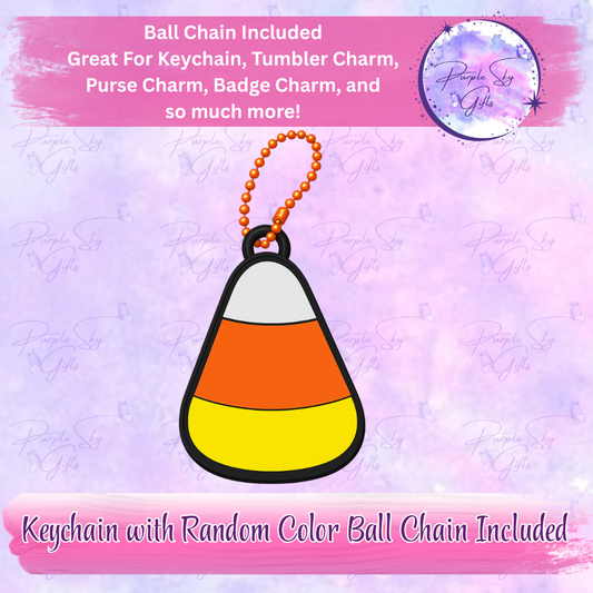 Candy Corn Keychain with Random Colored Ball Chain
