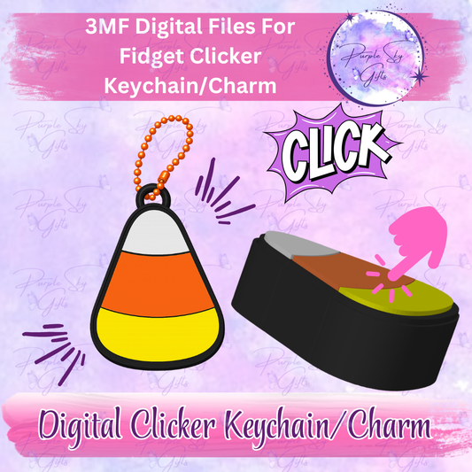 Candy Corn Fidget Keyboard Clicker Keychain/Charm and Desktop Version 3MF DIGITAL Files