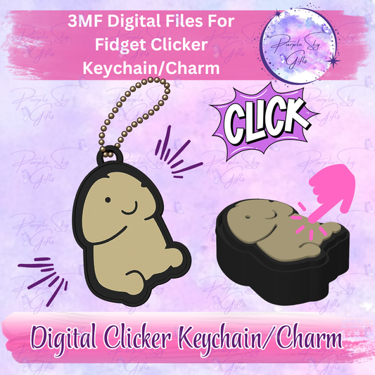 Richard Peen Fidget Keyboard Clicker Keychain/Charm and Desktop Version 3MF DIGITAL Files