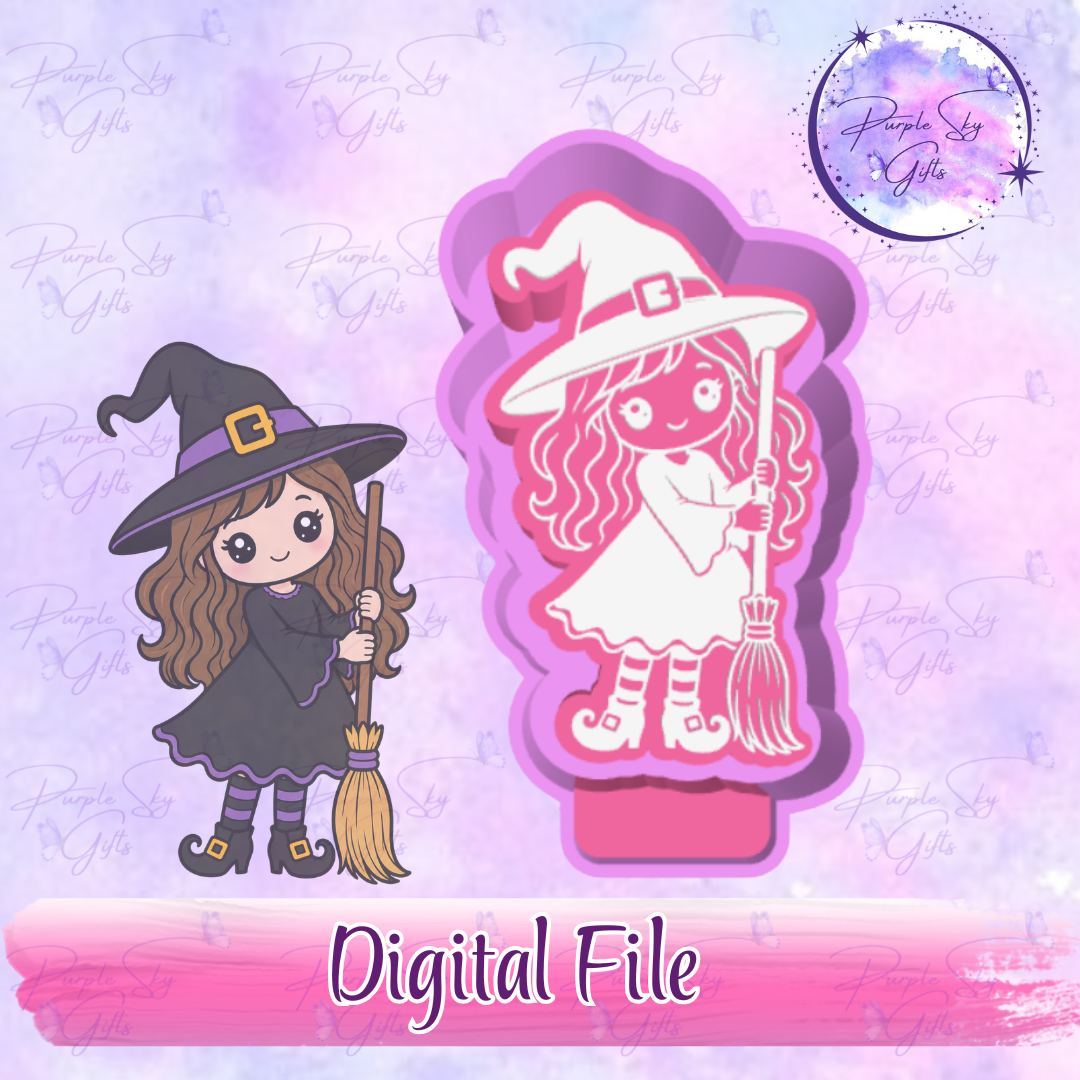 Broomstick Witch Mold Housing STL Digital File