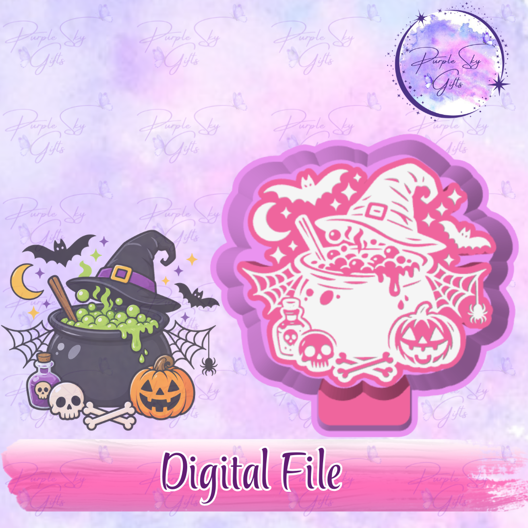 Witches Cauldron Mold Housing STL Digital File