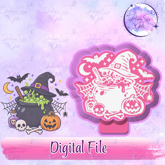 Witches Cauldron Mold Housing STL Digital File