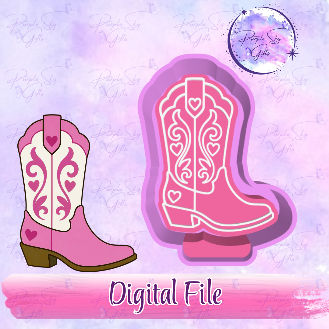 Cowgirl Boot with Hearts Mold Housing STL Digital File