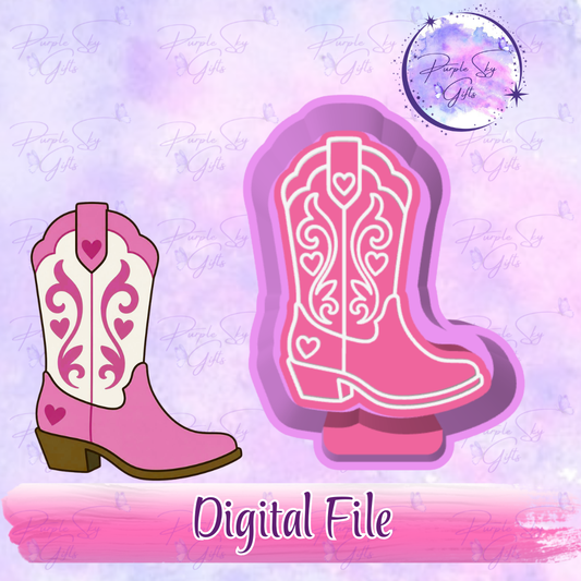 Cowgirl Boot with Hearts Mold Housing STL Digital File