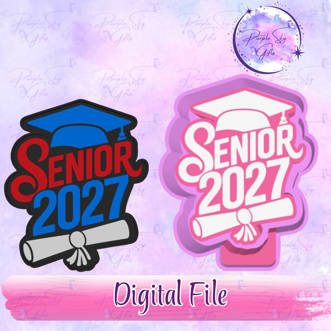 Senior 2027 Cap and Diploma Mold Housing STL Digital File