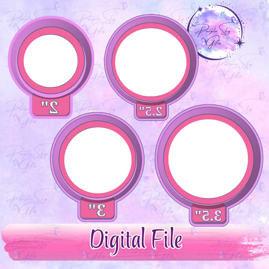 2", 2.5", 3", 3.5" Indented Round Design for Cardstock Inserts BUNDLE STL DIGITAL For Freshie, Silicone Mold, Resin Art, Mold Housing