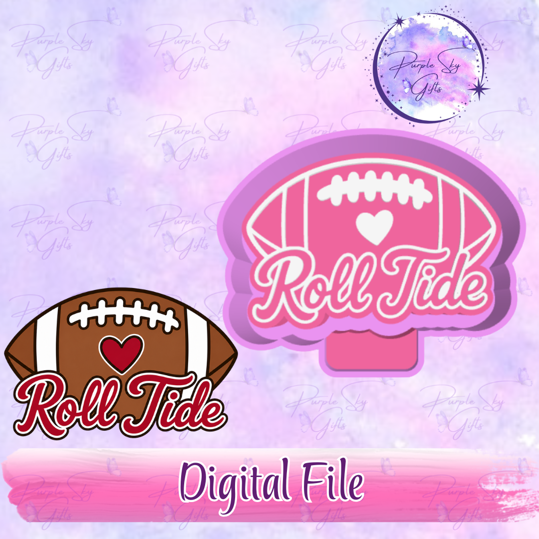 Roll Tide Football STL DIGITAL FILE For Freshie Housing, Silicone Mold