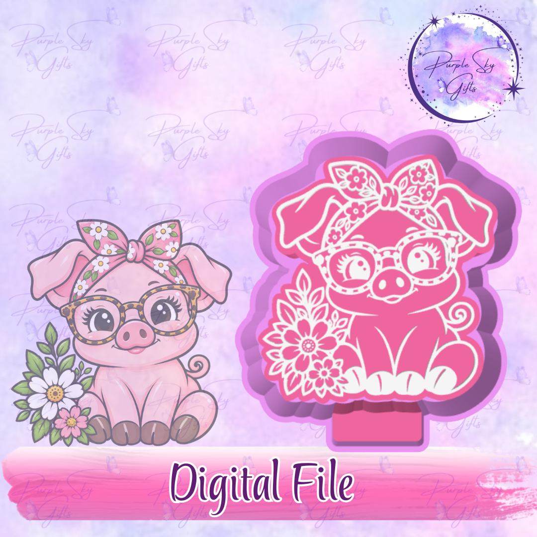 Floral Pig Freshie Mold Housing STL Digital File