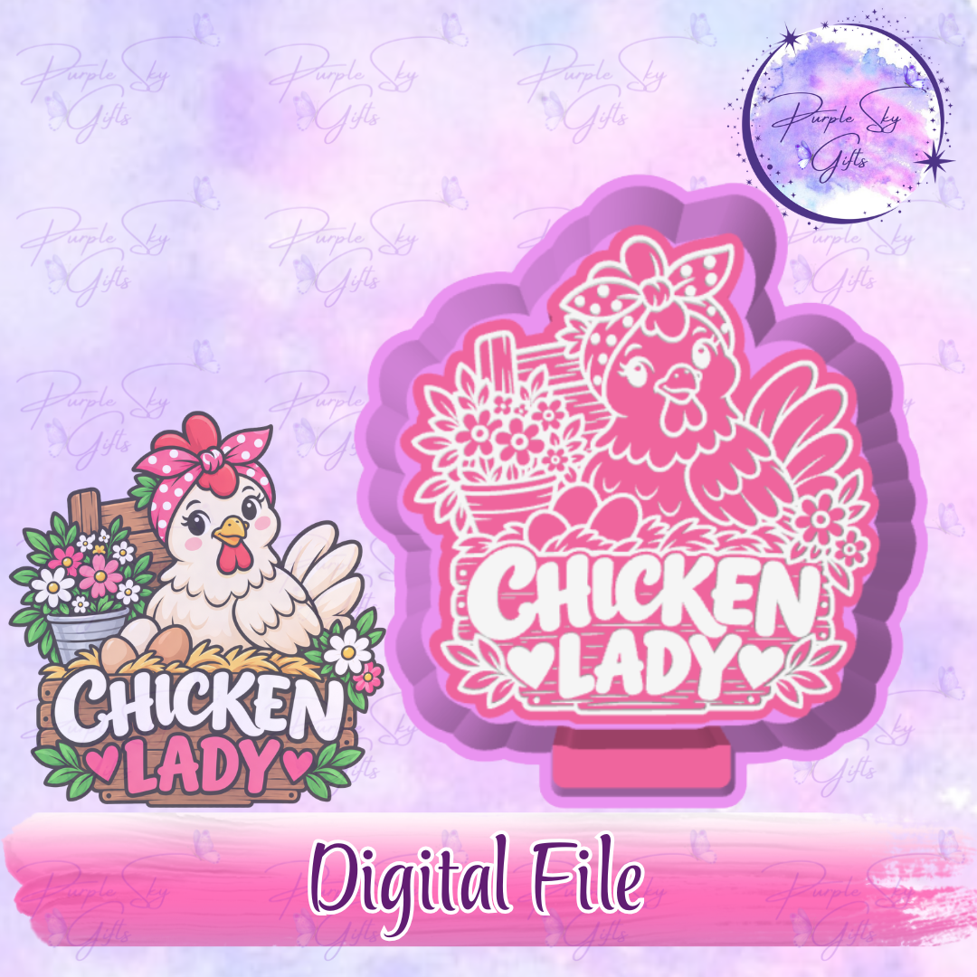 Chicken Lady Freshie Mold Housing STL Digital File