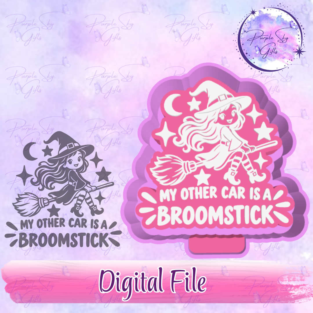 My Other Car Is A Broomstick - Halloween Witch Mold Housing STL Digital File