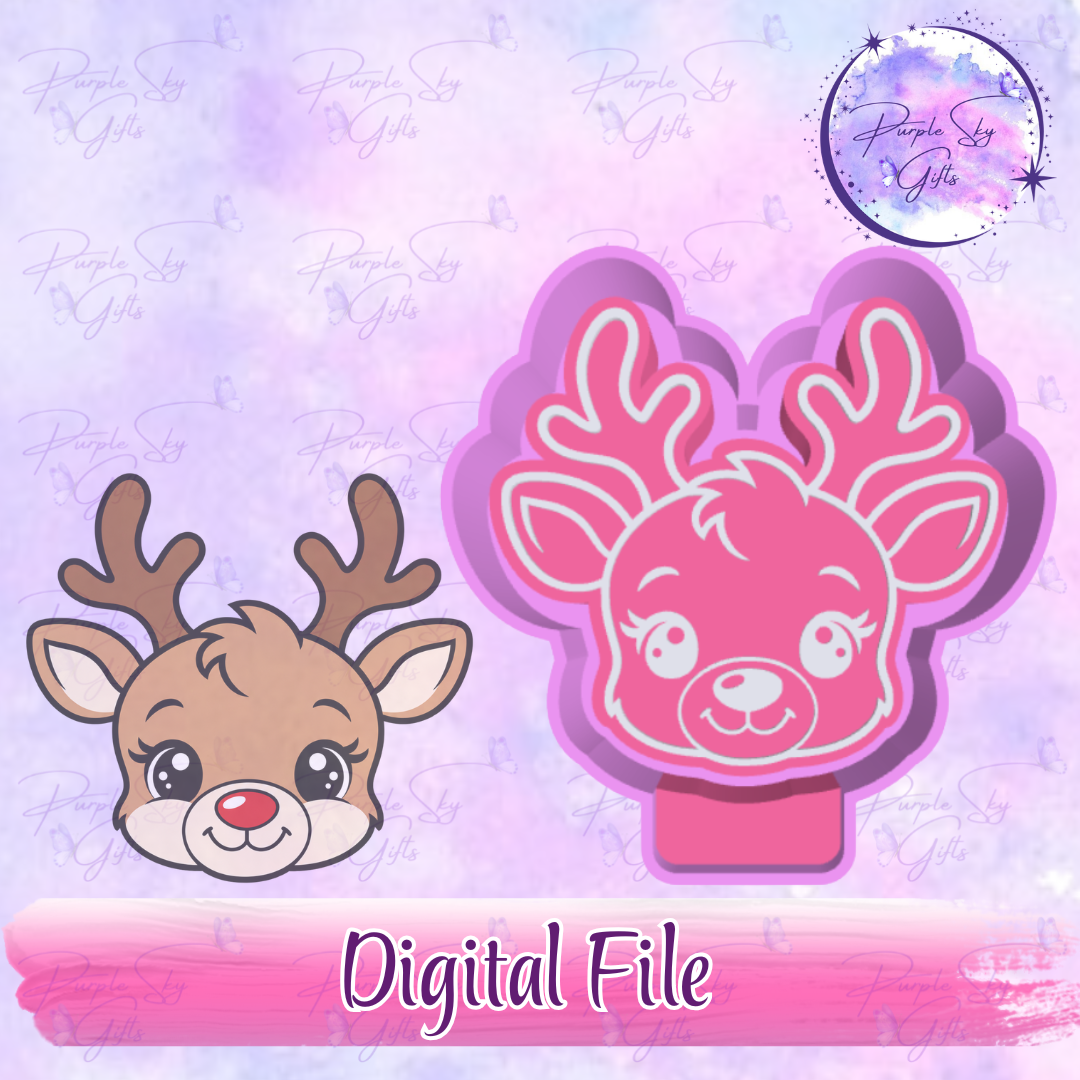 Baby Reindeer Face Freshie Mold Housing STL Digital File