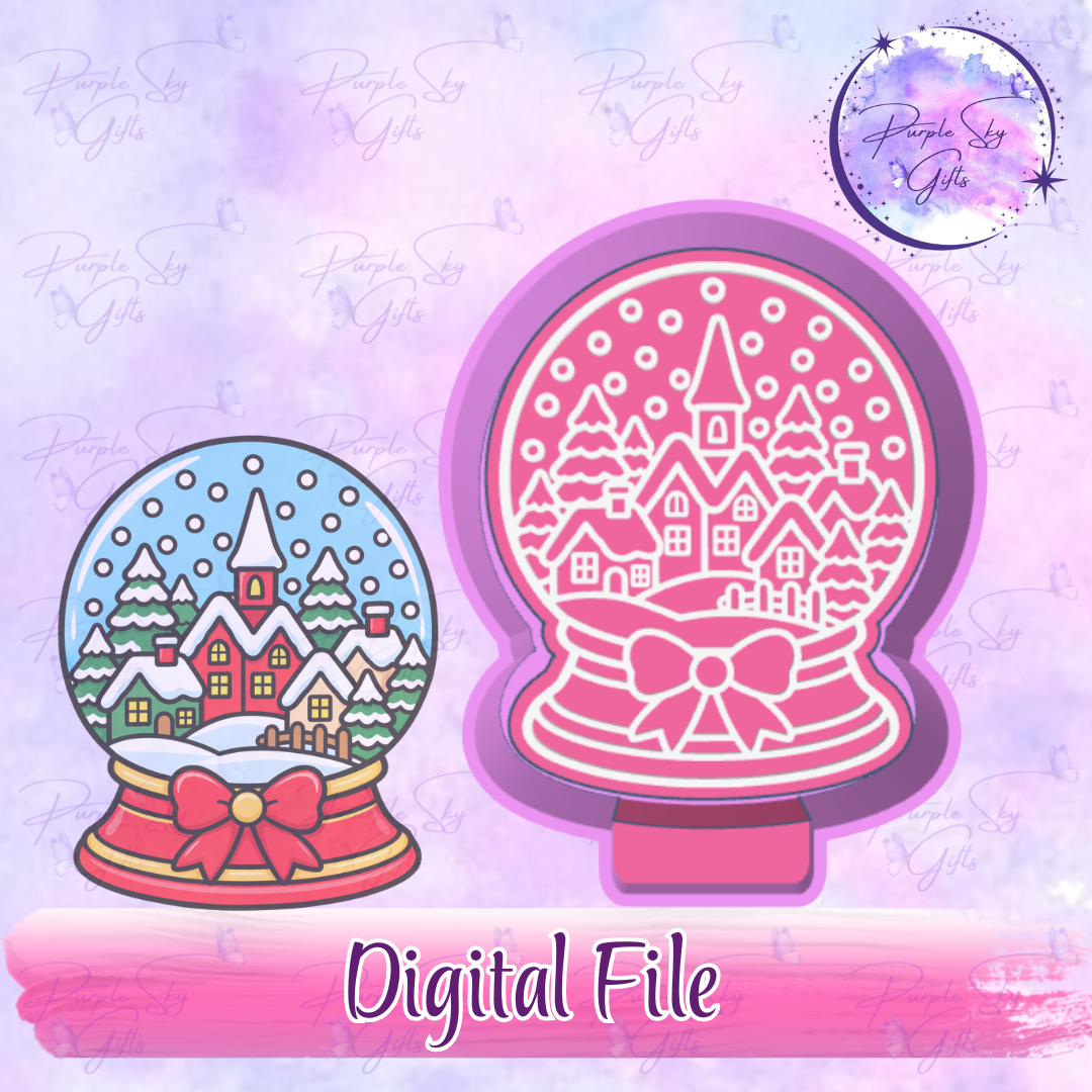 Winter Christmas Village Snow Globe Freshie Mold Housing STL Digital File