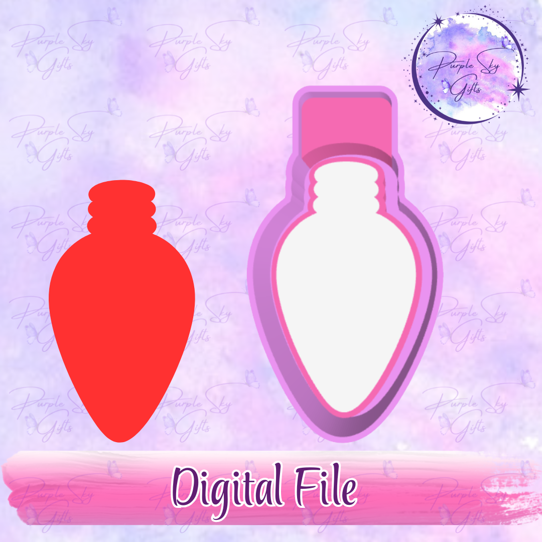 Christmas Lightbulb Mold Housing STL Digital File