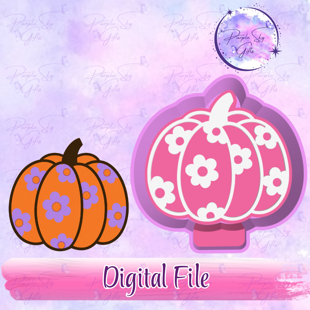 Floral Pumpkin STL DIGITAL FILE For Freshie Housing, Silicone Mold