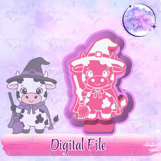 Cow Witch Halloween Mold Housing STL Digital File