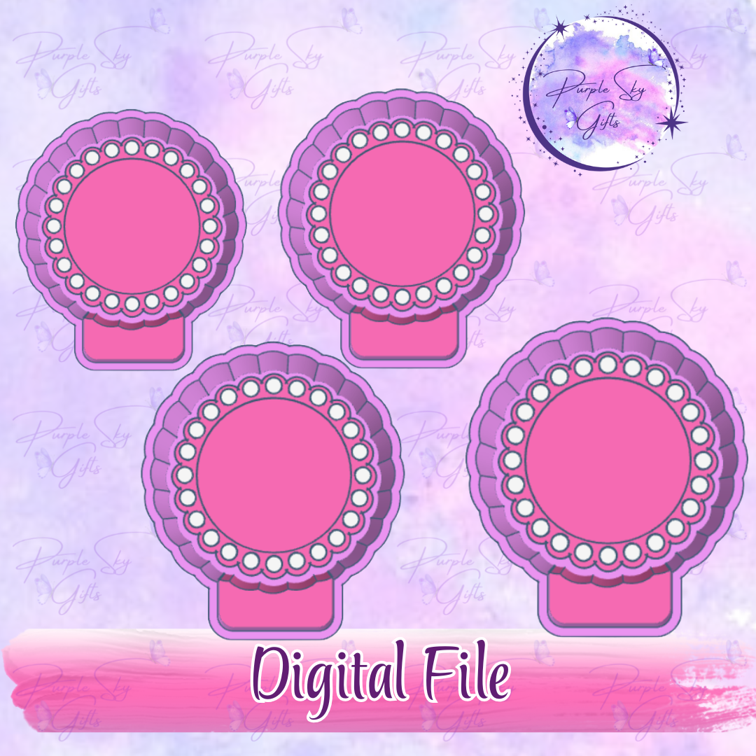 2", 2.5", 3", 3.5" Indented Round Design With Border for Cardstock Inserts BUNDLE STL DIGITAL For Freshie, Silicone Mold, Resin Art, Mold Housing