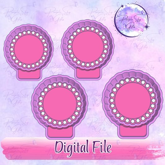2", 2.5", 3", 3.5" Indented Round Design With Border for Cardstock Inserts BUNDLE STL DIGITAL For Freshie, Silicone Mold, Resin Art, Mold Housing