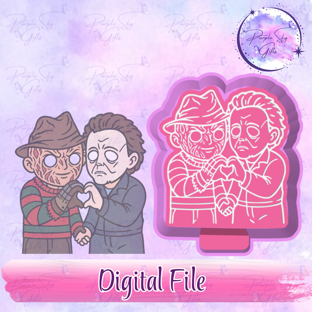 Horror Friends Hand Heart Freddie and Michael Halloween Mold Housing STL Digital File