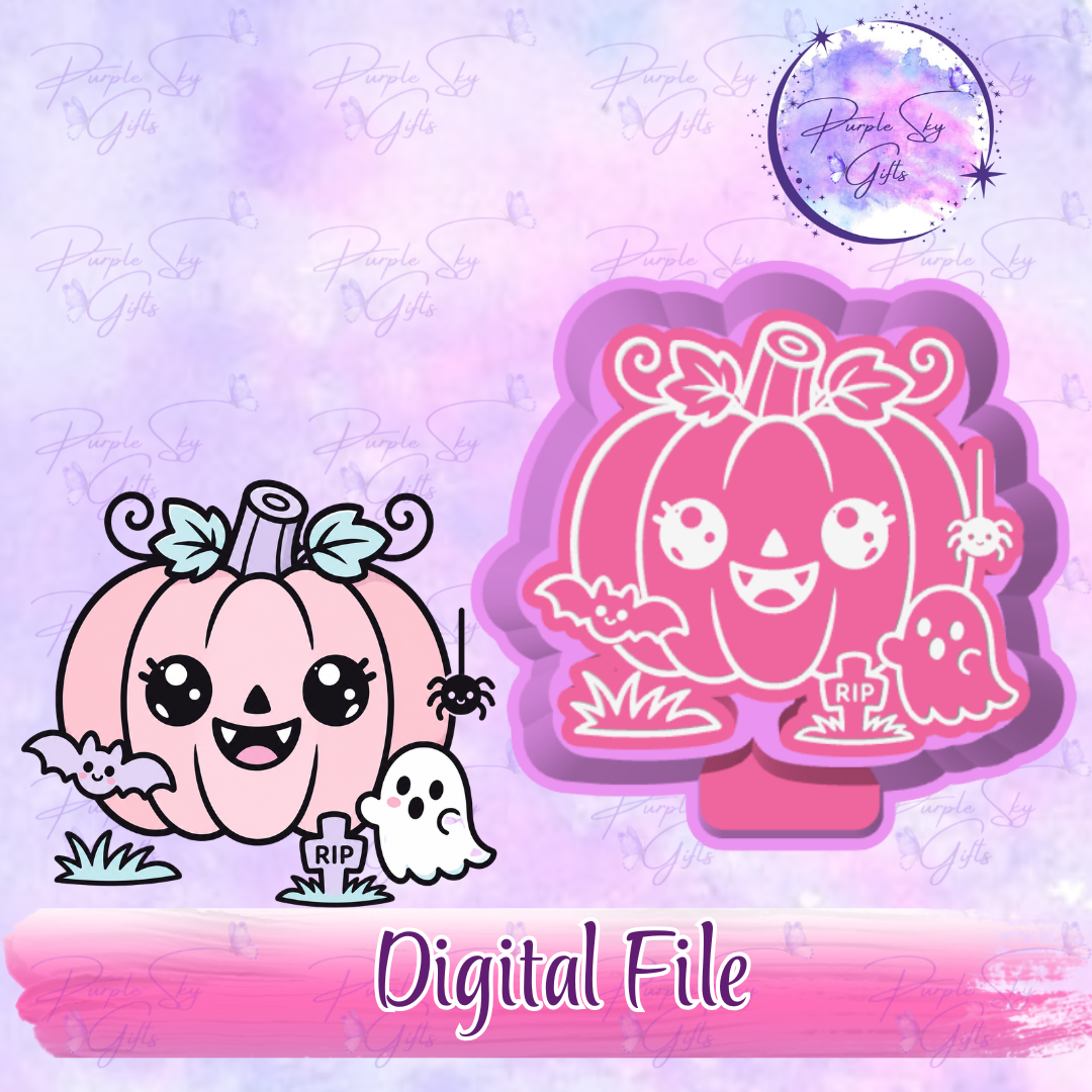 Happy Pumpkin Halloween Mold Housing STL Digital File