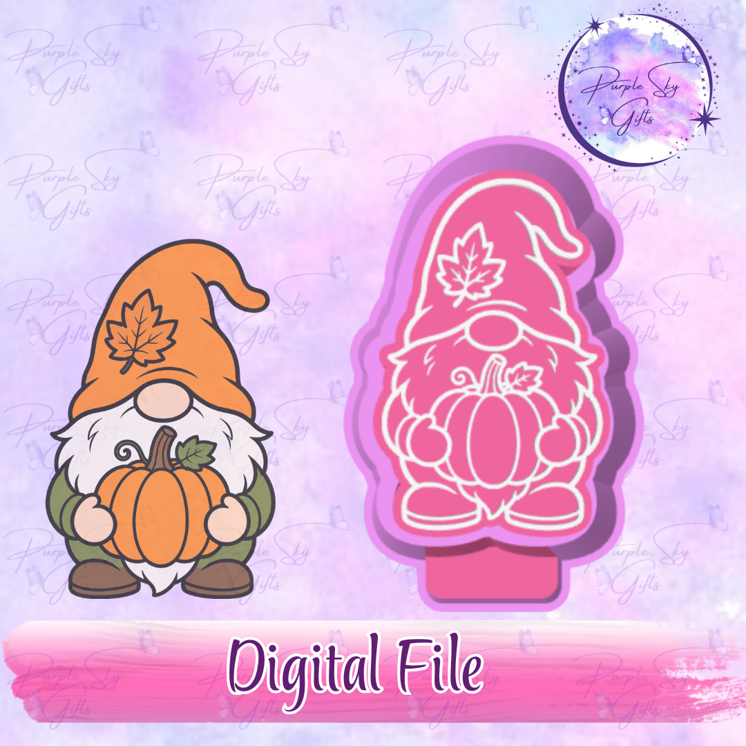 Fall Pumpkin Gnome Mold Housing STL Digital File