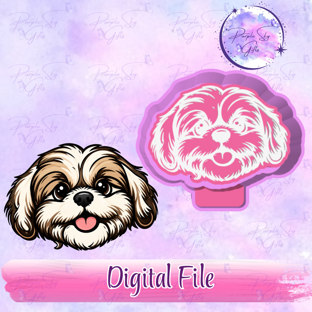 Shih Tzu Puppy Face 1 STL DIGITAL FILE For Freshie Housing, Silicone Mold
