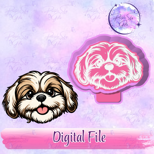 Shih Tzu Puppy Face 1 STL DIGITAL FILE For Freshie Housing, Silicone Mold