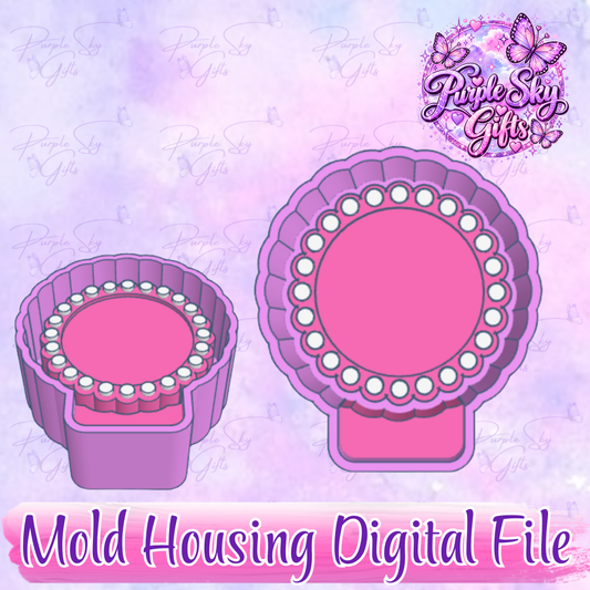 Indented Round Design With Circles Border for 2.5" Cardstock Inserts STL DIGITAL For Freshie, Silicone Mold, Resin Art, Wax Melts, Candy Molds, Mold Housing