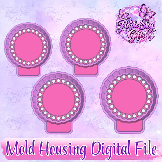 2", 2.5", 3", 3.5" Indented Round Design With Scalloped Border for Cardstock Inserts BUNDLE STL DIGITAL For Freshie, Silicone Mold, Resin Art, Mold Housing