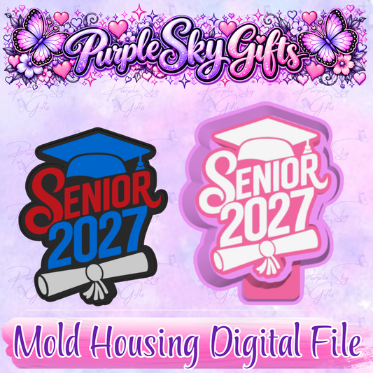 Senior 2027 Cap and Diploma Mold Housing STL Digital File