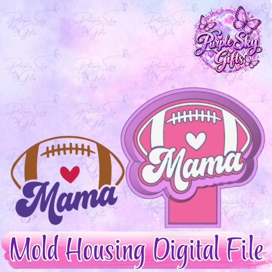 Football Mama with Heart Freshie Mold Housing STL Digital File