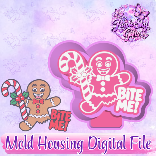 Bite Me Gingerbread Man Freshie Mold Housing STL Digital File