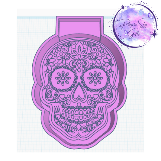 Flower Eyes Sugar Skull Housing STL Digital File