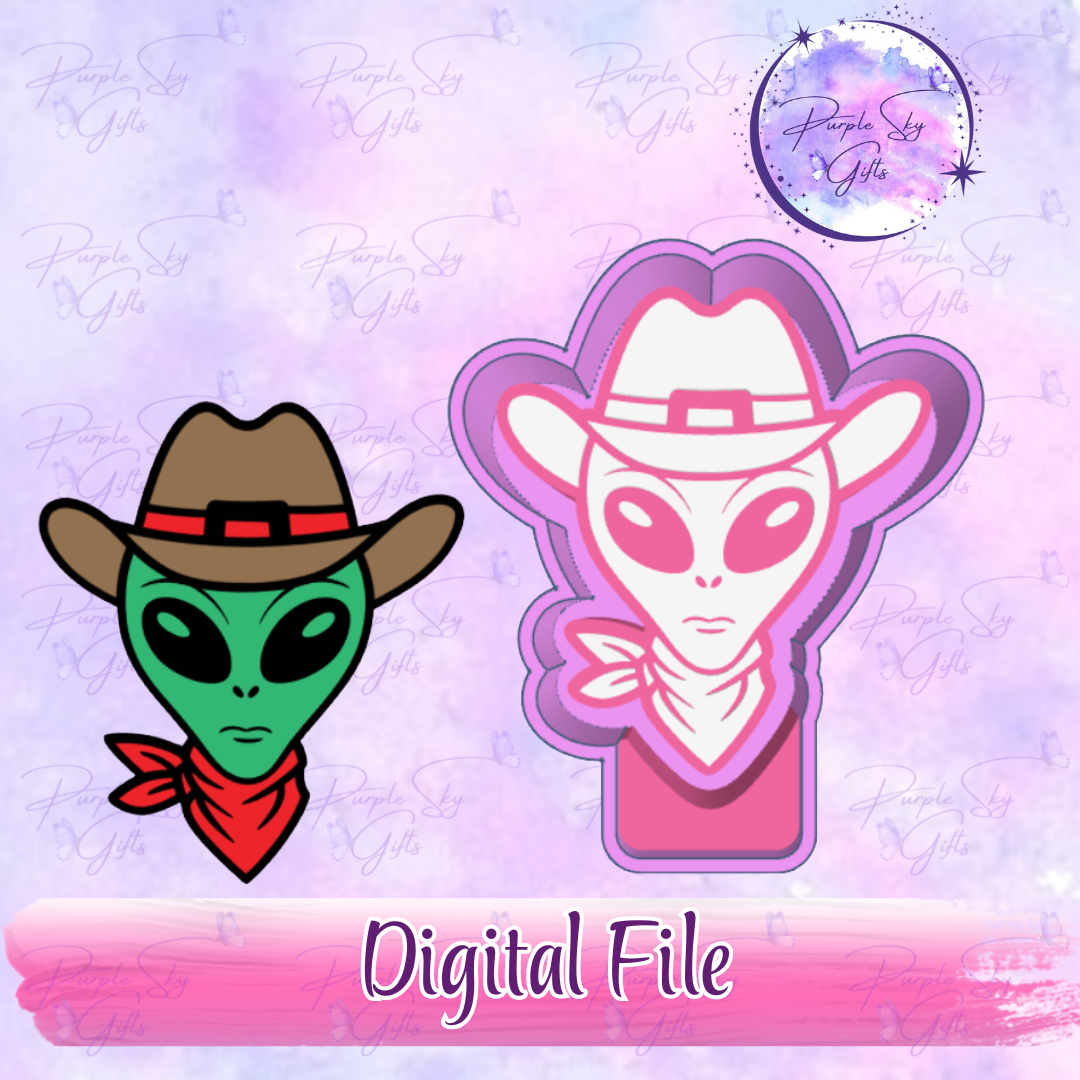 Alien Cowboy Mold Housing STL Digital File