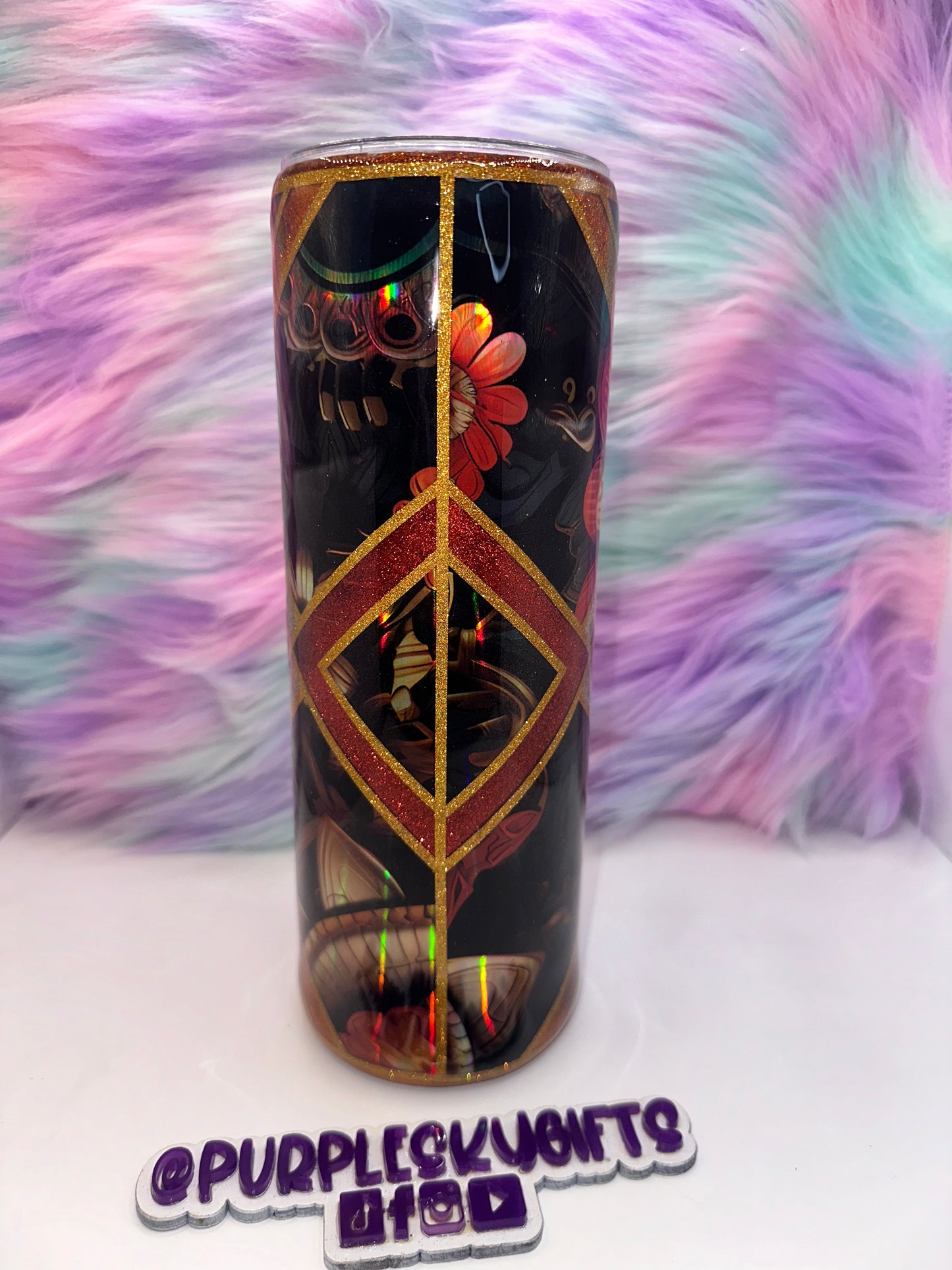 30 oz Fall Floral Glitter Tumbler - Ready To Ship