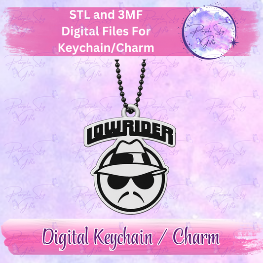 Lowrider Cholo Man With Wording Keychain/Charm STL and 3MF Files