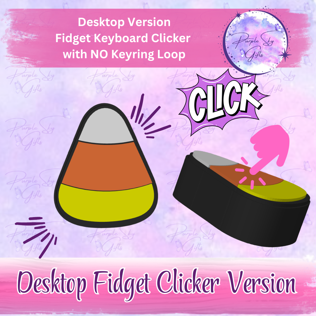 Candy Corn Fidget Keyboard Clicker - Choice of Desktop Style or Keychain/Charm