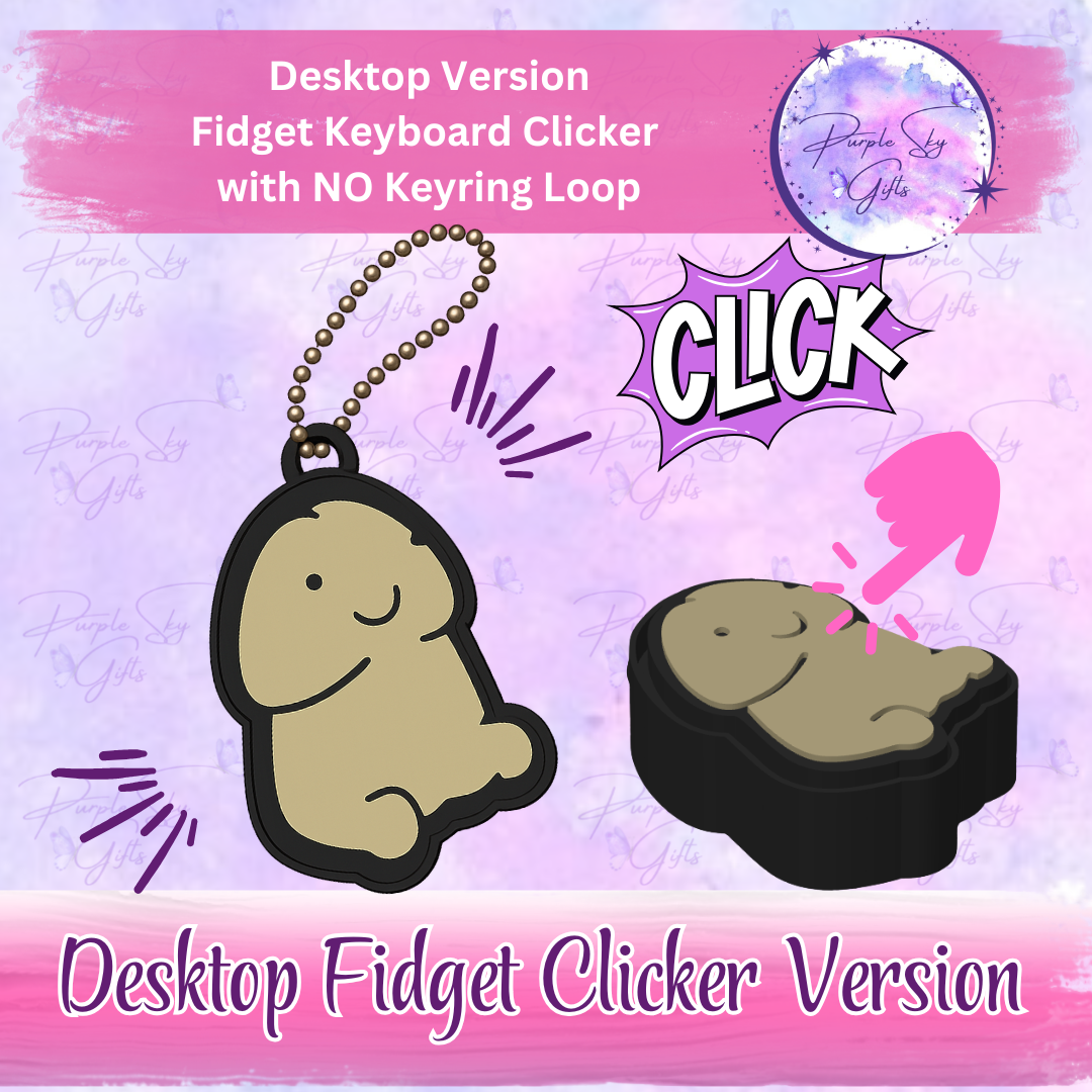 Richard Peen Fidget Keyboard Clicker - Choice of Desktop Style or Keychain/Charm