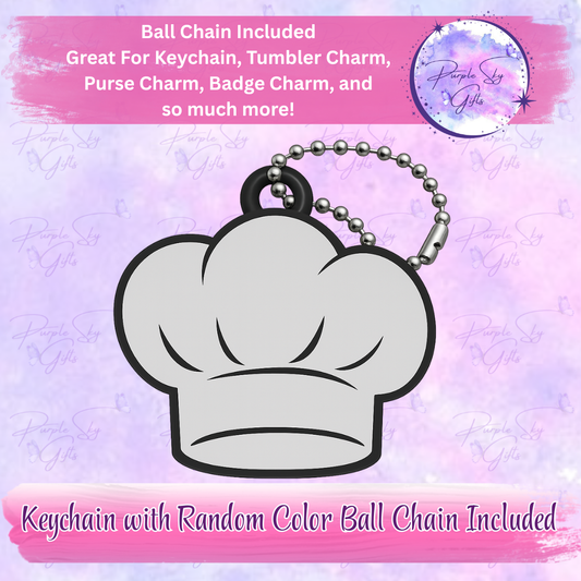 Chef's Hat Keychain with Random Colored Ball Chain