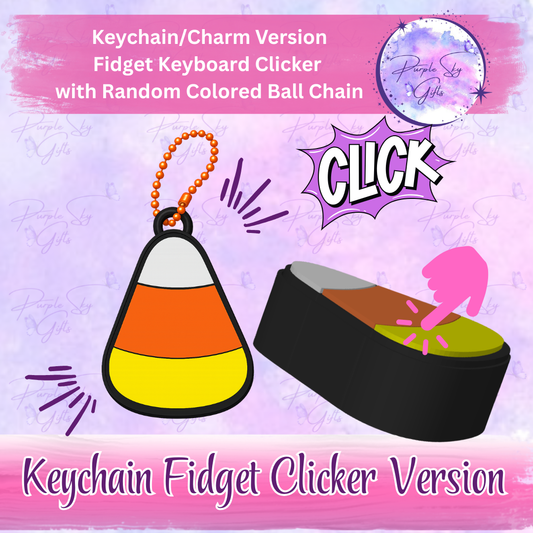 Candy Corn Fidget Keyboard Clicker - Choice of Desktop Style or Keychain/Charm