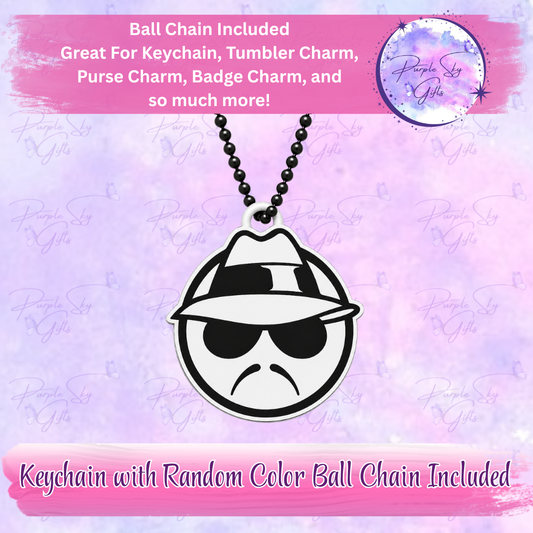 Lowrider Cholo Man Keychain with Random Colored Ball Chain