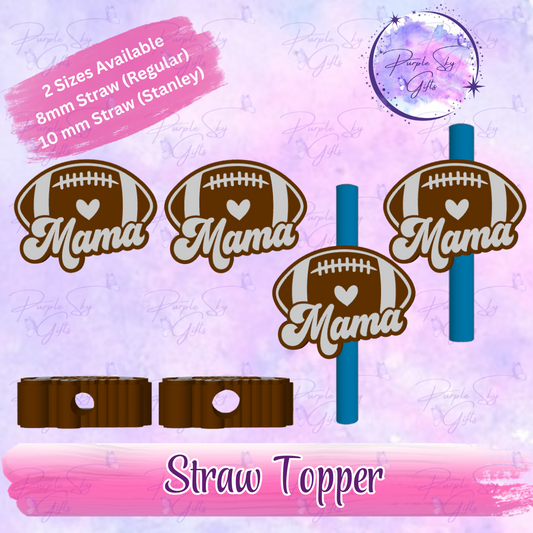 Football Mama Straw Topper