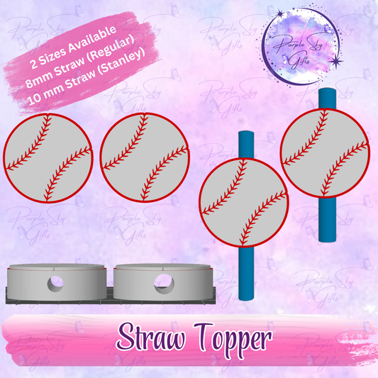 Baseball Straw Topper