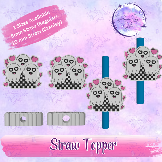 Cute Ghost Group Straw Topper